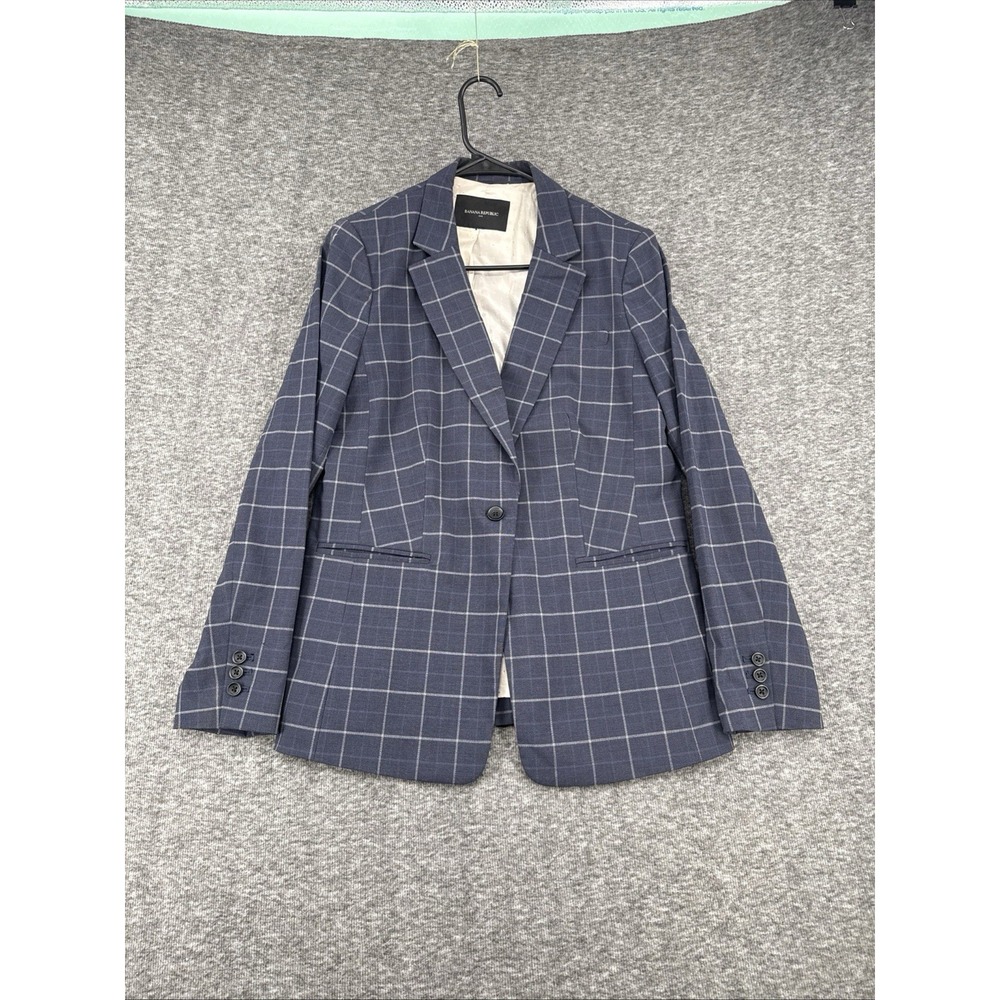 Womens NWT Banana Republic Plaid Blazer Size 10 Fully Lined